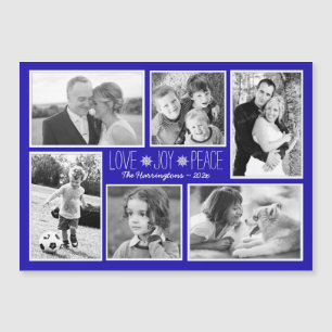 Magnetic Family Christmas Six Photos Card