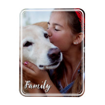 Magnetic Family Photo Magnet with Custom Text