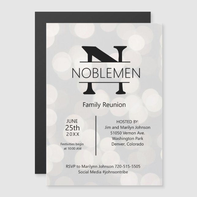 Magnetic Family Reunion Minimal Monogram Silver (Front/Back)