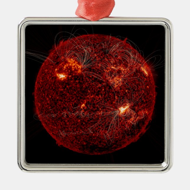 Magnetic field lines on the Sun 3 Metal Ornament (Front)