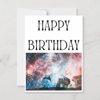Magnetic Happy Birthday Starry Sky & Elegant Lady Magnetic Invitation