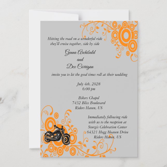 Magnetic Motorcycle Invitation or Save the Date (Front)