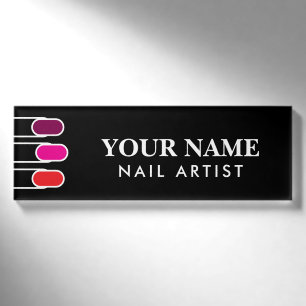 Magnetic name tag for nail artist in beauty salon