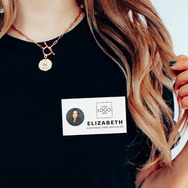 Magnetic Name Tag With Company Logo Employee Photo (Creator Uploaded)