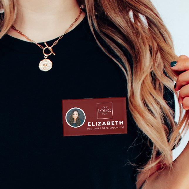 Magnetic Name Tag With Company Logo Employee Photo (Creator Uploaded)