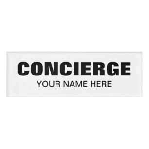 Magnetic name tags for concierge or janitor