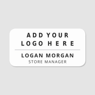Magnetic Or Safety Pin Rectangular logo Employee Name Tag