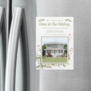 Magnetic Photo Christmas New Address Announcement