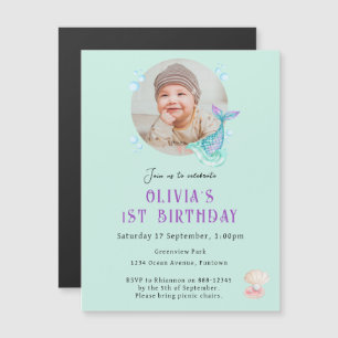 Magnetic Photo Kids Birthday Invitation