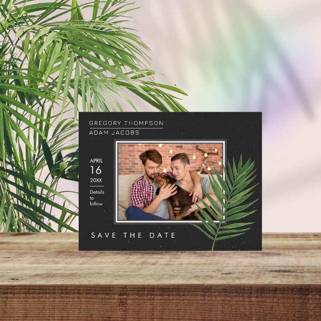 Magnetic Photo Tropical Palm Minimalist Save Date (Creator Uploaded)