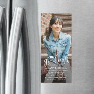Magnetic Photo Vertical Graduation Announcement