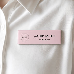 Magnetic Pink Beauty Salon Makeup Name Tag