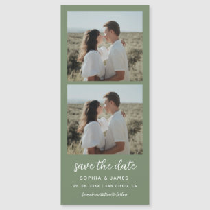 Magnetic Sage Green Photo Strip Wedding