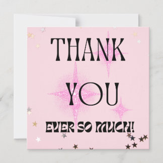 Magnetic "Thank You So Much Elegant Pink & Stars Magnetic Invitation