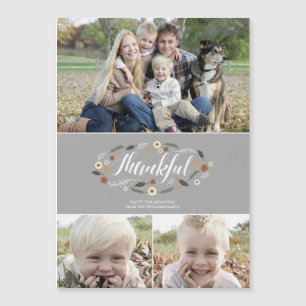 Magnetic Thankful, Thanksgiving Photo Card