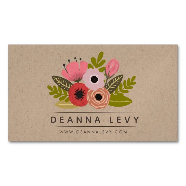 MAGNETS Floral Bouquet Business Promotional Card (Front)