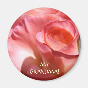 MAGNETS Pink Rose Flower MY GRANDMA! Magnet