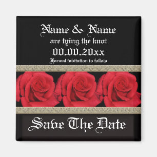 Magnets template - customisable red roses