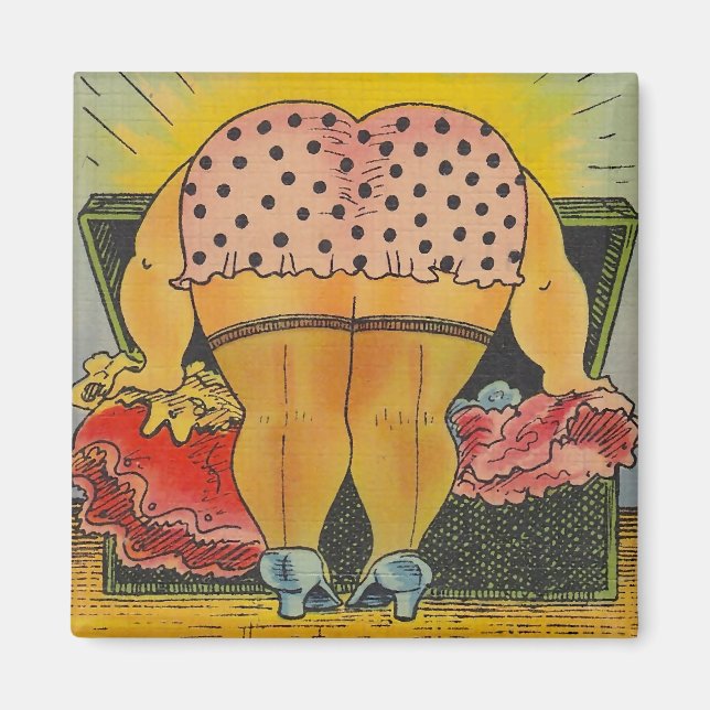 Magnets Vintage Pink & Black polka Dot Bloomers (Front)