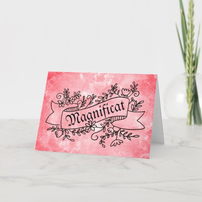 Magnificat Virgin Mary Hymn of Praise Watercolor Card (Front)