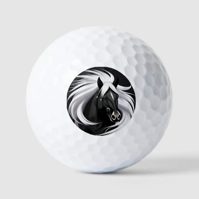 Magnificent Black Horse Golf Balls (Front)