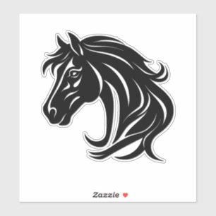 Magnificent Black Horse Head  