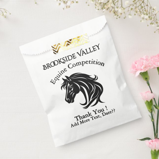 Magnificent Black Horse Head All Custom Text Favour Bag (Sealed)