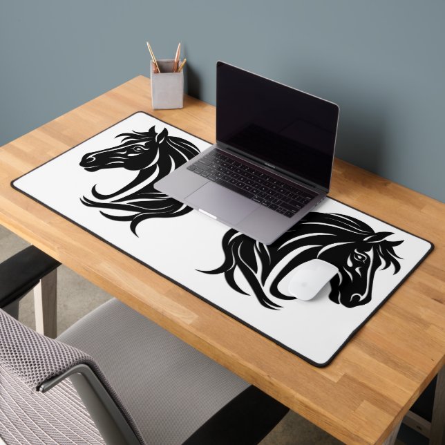 Magnificent Black Horse Head   Desk Mat (Office 2)