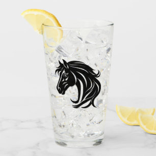 Magnificent Black Horse Head Glass