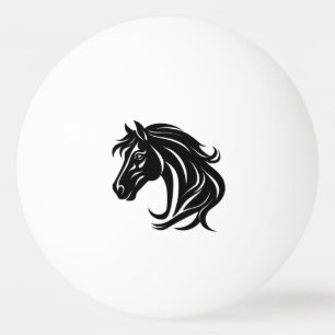 Magnificent Black Horse Head   Ping Pong Ball