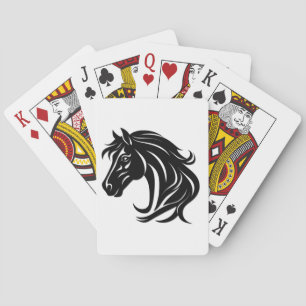 Magnificent Black Horse Head   Playing Cards