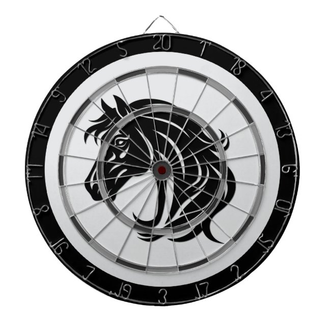 Magnificent Black Horse Head Regulation Board    Dartboard (Front)