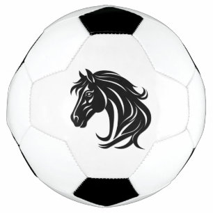 Magnificent Black Horse Head Soccer Ball