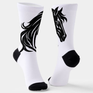 Magnificent Black Horse Head Socks