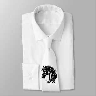 Magnificent Black Horse Head Tie