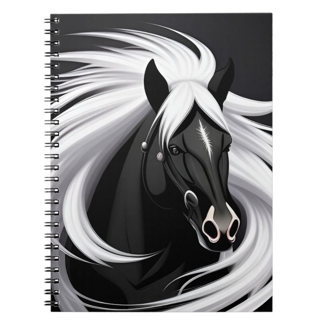Magnificent Black Horse Notebook (Front)