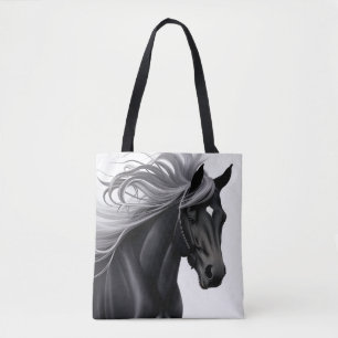 Magnificent Black Horse Tote Bag