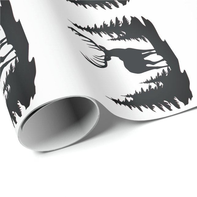 Magnificent Buck Among Pine Trees Wrapping Paper (Roll Corner)