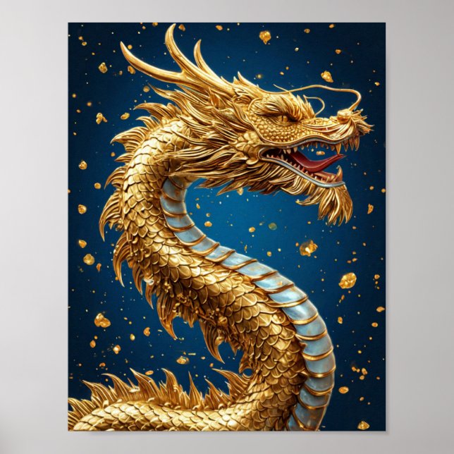 Magnificent golden dragon poster (Front)