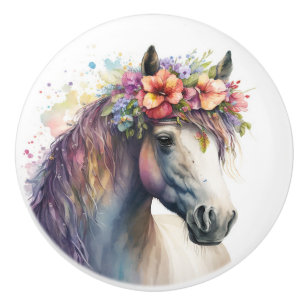 Magnificent Horse  Ceramic Knob