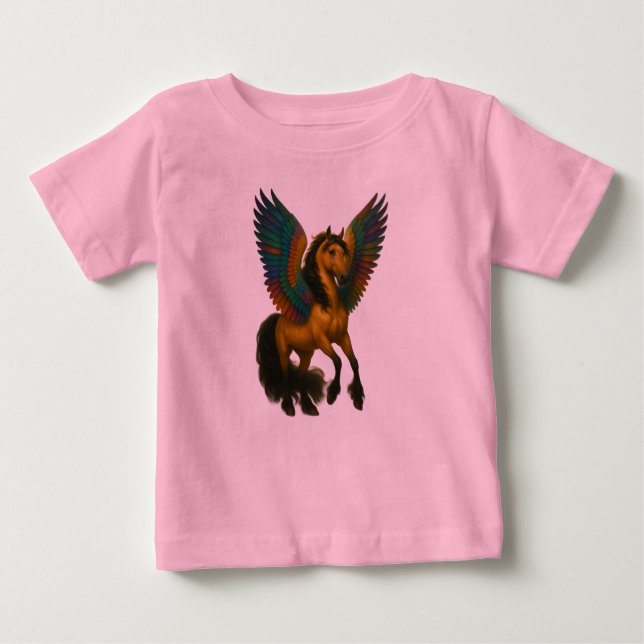 Magnificent Horse With Spectacular Wings Baby T-Shirt (Front)
