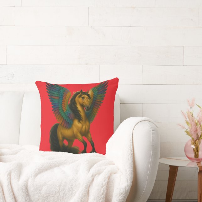 Magnificent Horse With Spectacular Wings Cushion (Couch)