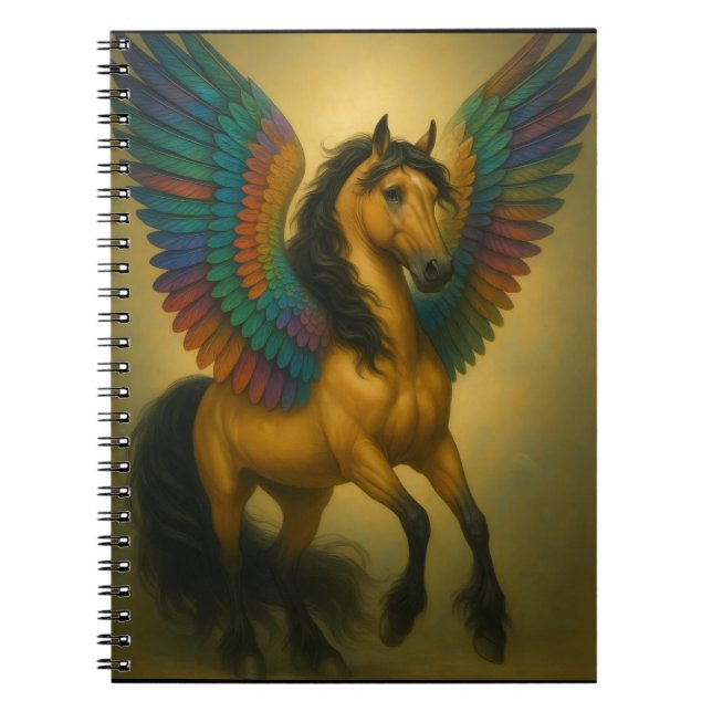 Magnificent Horse With Spectacular Wings Notebook (Front)