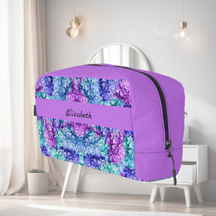 Magnificent hydrangea blossoms, personalizable dopp kit
