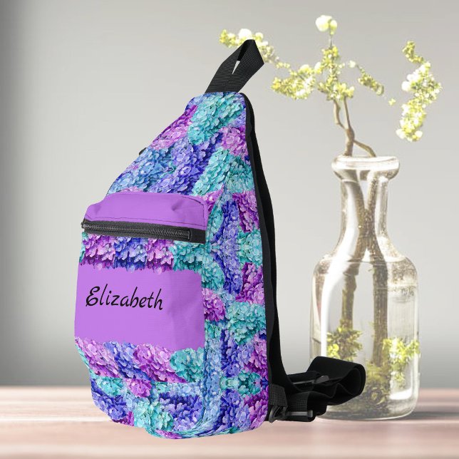 Magnificent hydrangea blossoms, personalizable    sling bag (Creator Uploaded)