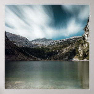 Magnificent lake Krn with mountain Krn, Slovenia Poster