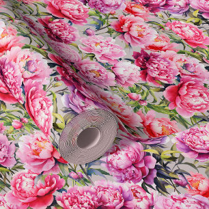 Magnificent Love Peonies on Soft Pink Wallpaper