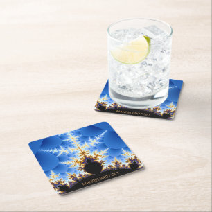 Magnificent Mandelbrot Fractal Square Paper Coaster
