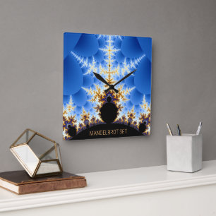 Magnificent Mandelbrot Fractal Square Wall Clock