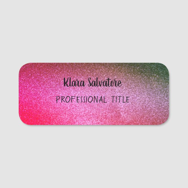 Magnificent  Modern Elegant Purple Glitter  Name Tag (Front)